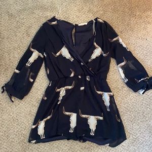 Navy Skull Romper